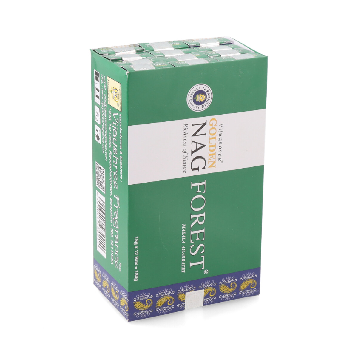 INCIENSO VIJAYSHREE CAJA X12 - Golden Nag Forest 