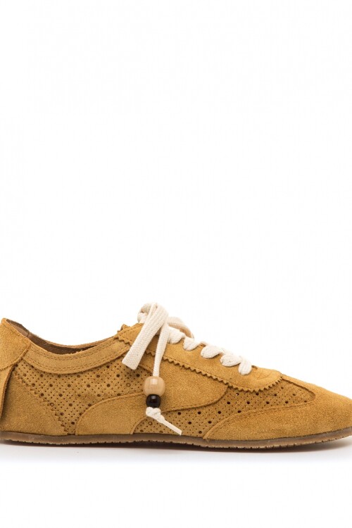 Zapatilla Boho Serraje mostaza Mostaza