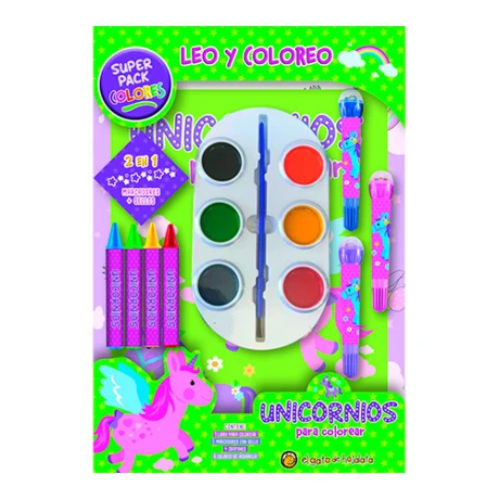 Libro Leo y Coloreo Unicornios Superpack 001