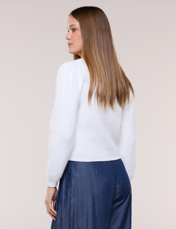 Cardigan Botones Forrados BLANCO