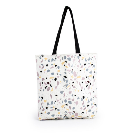 Bolso Beige Con Dibujos Multicolor Unica