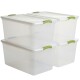 Set x4 caja organizadora 61 lts Wenbox TRANSPARENTE