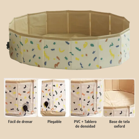 Piscina Plegable Multiuso 100x20cm PVC Fácil de Guardar Beige