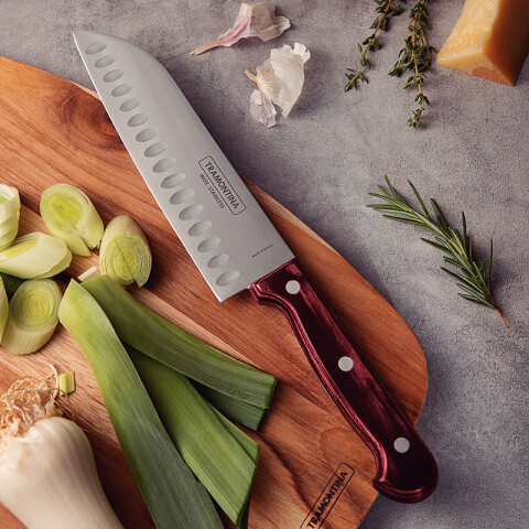 Cuchilla cocina SANTOKU 7" modelo PLOYWOOD -TRAMONTINA TR9020