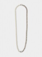 Collar Conversible De Eslabones Y Perlas plateado