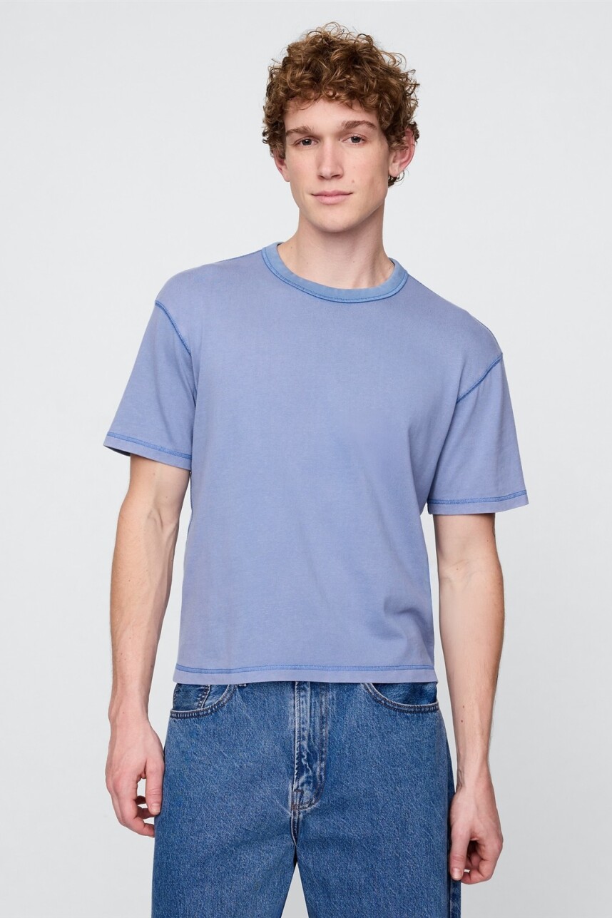 Remera Cropped Hombre Soft Cornflower