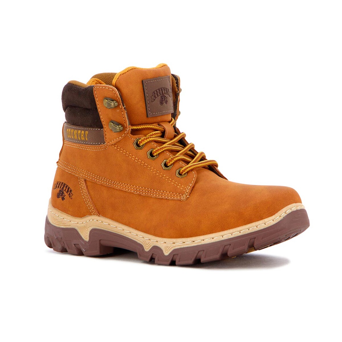 Country Bota Patagonia De Dama Acordonada - Camel/marron - Camel-marron 