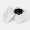 QUEMADOR BLANCO CUAD P/INCIENSO 3Pzas 7X6.5CM Unica
