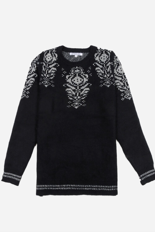 Sweater con dibujo en jacquard AZUL