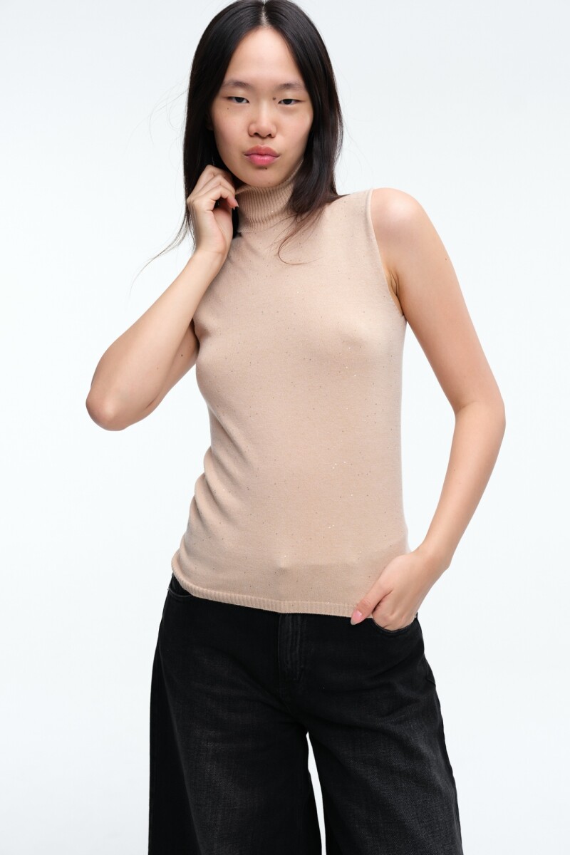TOP SIN MANGAS Beige