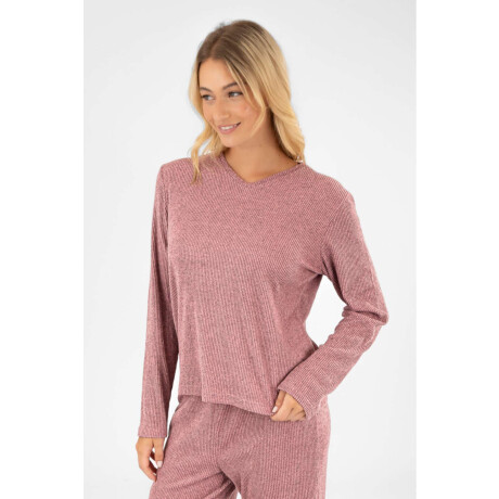 Remera rib fino rosado Rosa antique