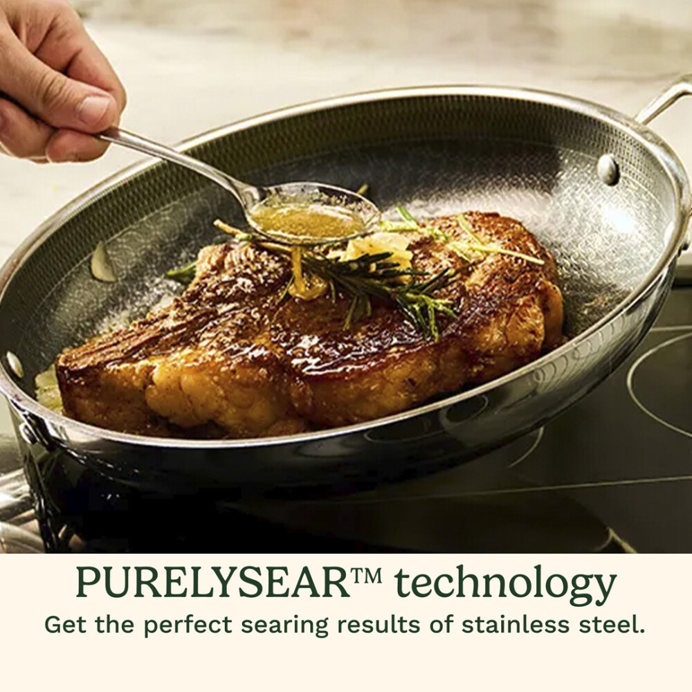 Cuisinart® FUSIONPLUS HYBRID ACERO INOXIDABLE 12" WOK CON TAPA Y HELPER MANGO N/A