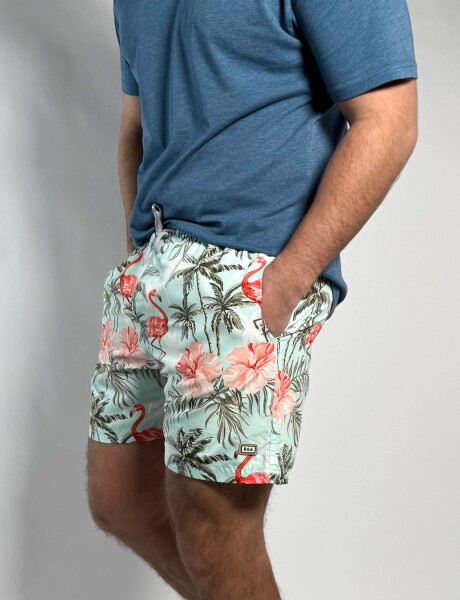 Short de baño estampado Barassi Celeste