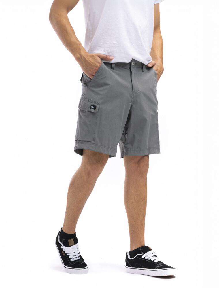 Bermuda Track con Spandex Gris