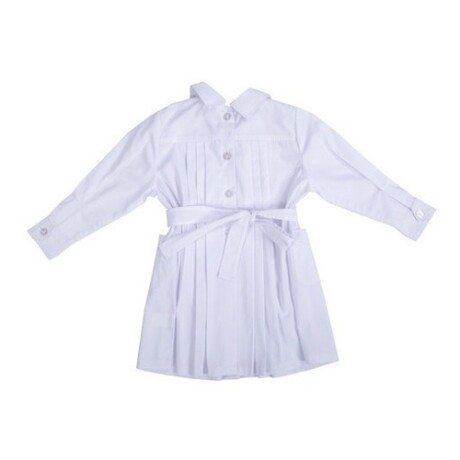 Túnica escolar tableada para niña + útiles escolares excelente calidad Blanco
