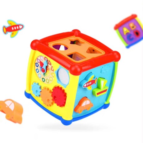 Cubo Didáctico Musical Juego Actividades de Encastre Huanger Multicolor