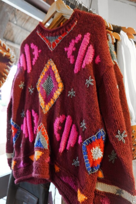 Sweater Gitano Lana Base Bordeaux