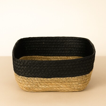 CESTO ORGANIZADOR DE FIBRA NATURAL 24X20X10CM NEGRO CESTO ORGANIZADOR DE FIBRA NATURAL 24X20X10CM NEGRO
