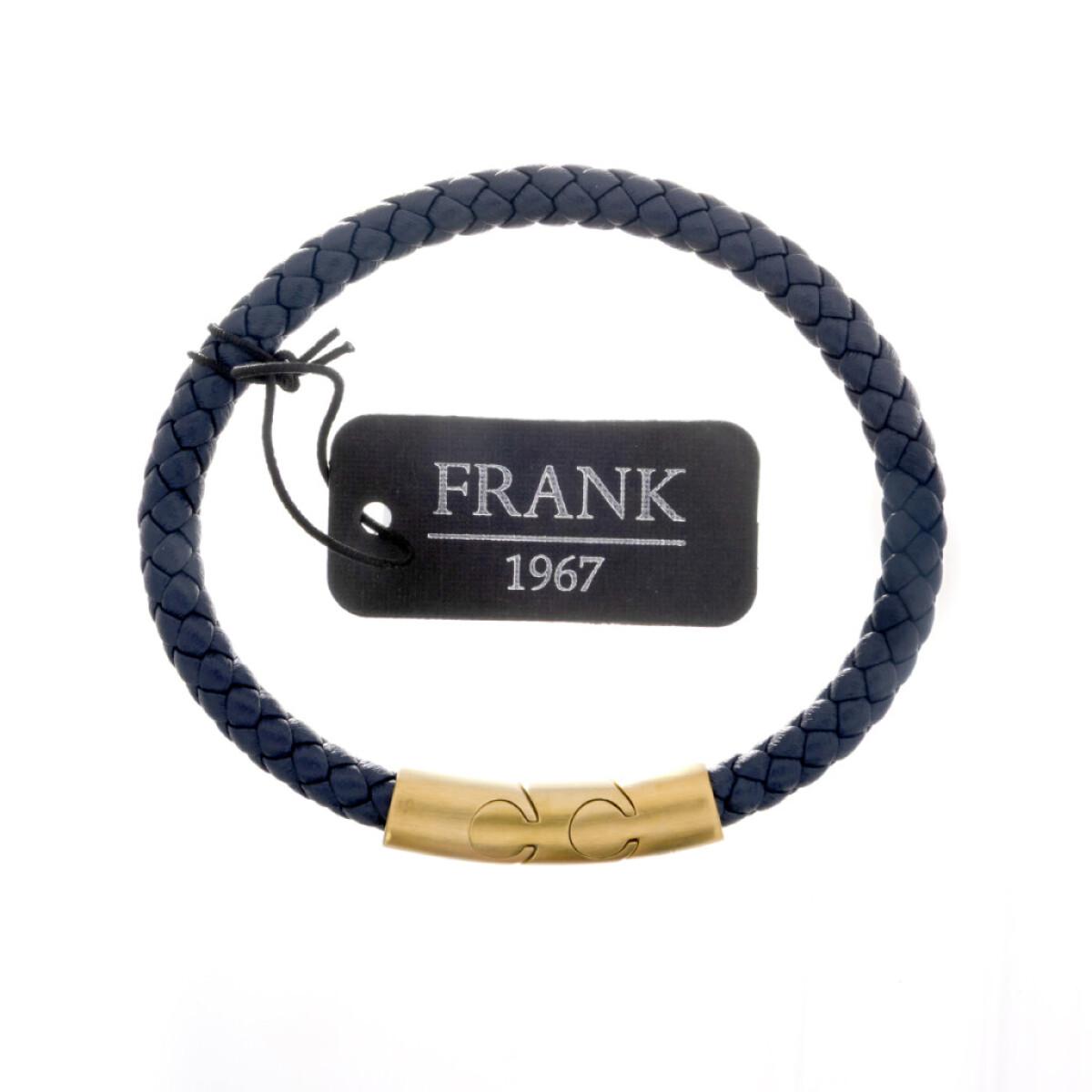 Pulsera de cuero y acero quirúrgico - Frank 