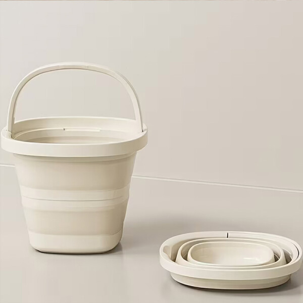 Balde plegable l beige Balde plegable l beige