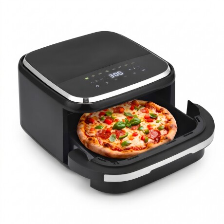 Freidora De Aire Pizzera HOGARON HGAF42P 2200W Capacidad 4.2L 10 Programas Pantalla Táctil Calor Superior E Inferior Ventana Con Freidora De Aire Pizzera HOGARON HGAF42P 2200W Capacidad 4.2L 10 Programas Pantalla Táctil Calor Superior E Inferior Ventana Con