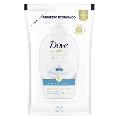 Jabón Líquido Dove Antibacterial Repuesto Económico 220 Ml. Jabón Líquido Dove Antibacterial Repuesto Económico 220 Ml.