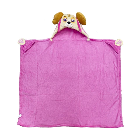 Frazada Infantil con Capucha Paw Patrol 100 x 100 cm ROSA