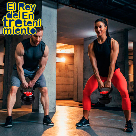 Pesa Rusa Kettlebell Peso Ajustable 9Kg De Hierro Negra