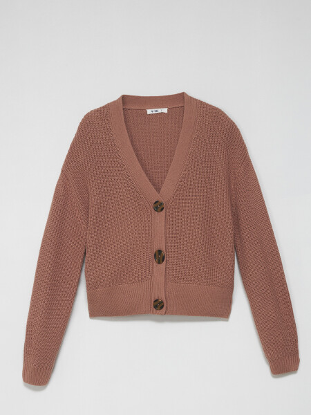 Cardigan de punto Rosa Oscuro
