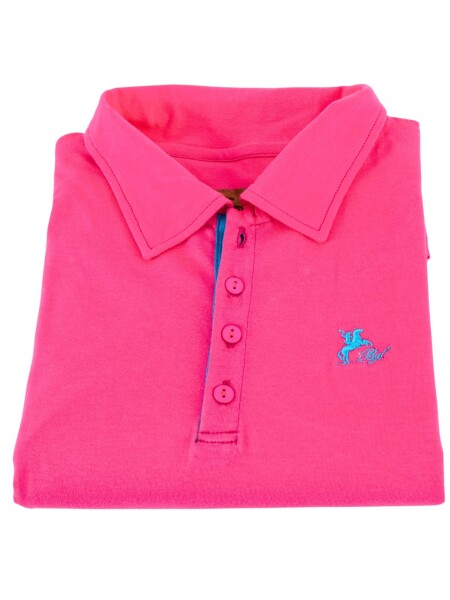 Remera Dama tipo Polo fucsia