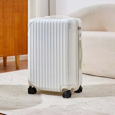 Valija Grande Rígida 4 Ruedas Giratorias c/Candado Integrado Blanco