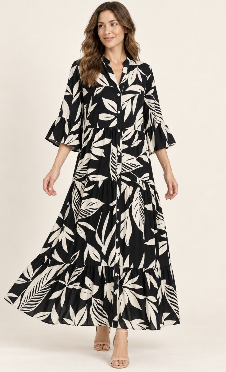VESTIDO CAMISERO MERY - Negro 