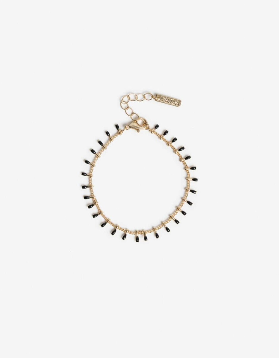 Pulsera Flexible Metal Y Esmalte - Dorado 