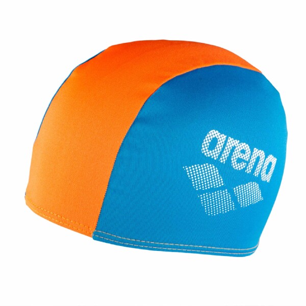 Gorra De Poliester De Natación Para Niños Arena Polyester II Jr Cap (6 a 12 años) Celeste y Naranja