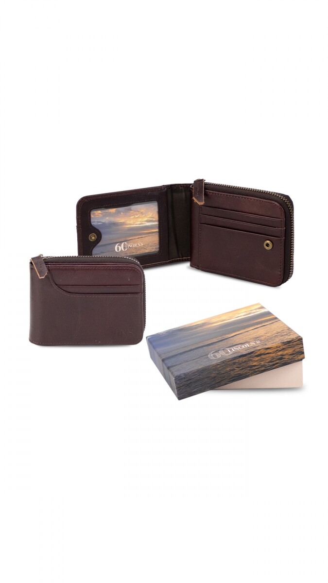 BILLETERA CUERO HOMBRE JACOB - CAFE 