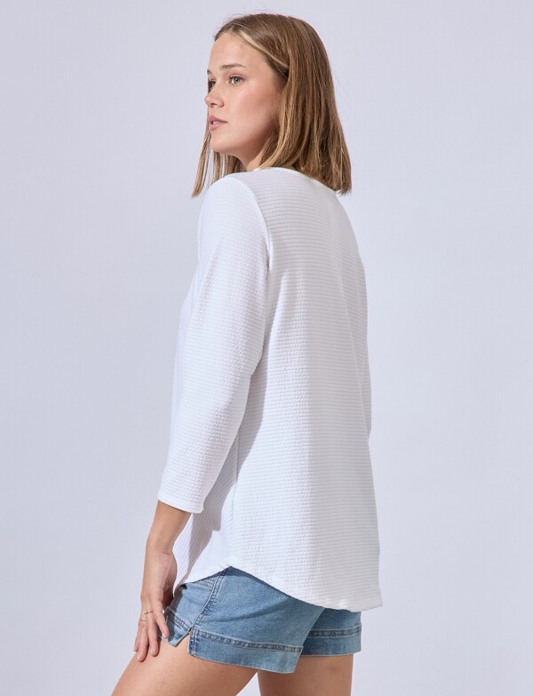 Blusa Ribs Escote Metal BLANCO