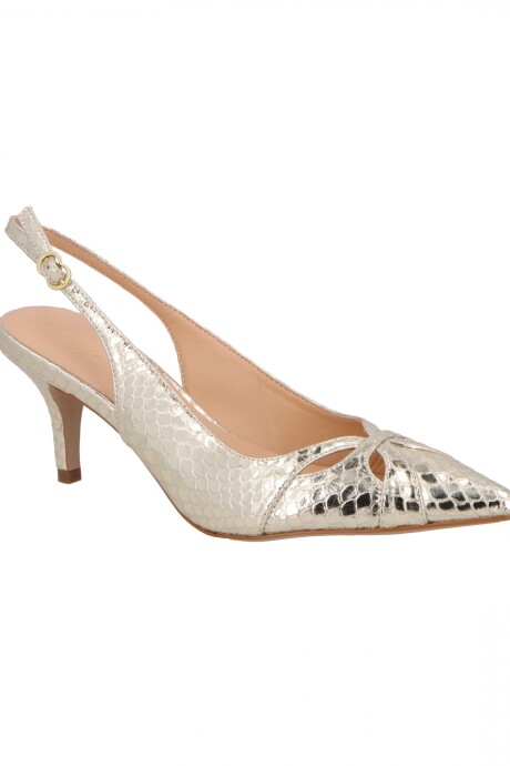 Stiletto bajo Metalcor Plateado