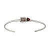 Brazalete Varanasi-Plata 925 rodinada-Piedra Granate y Cuarzo rosa-BR2019 conpiedra