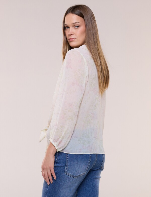 Blusa Gasa Traslucida Estampada CRUDO/MULTI