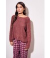Sweater Texturado Lurex Bordeaux