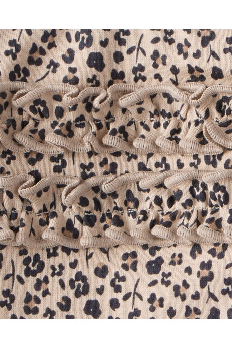 Set tres piezas de algodón, pantalón y dos bodies, diseño guepardo Sin color