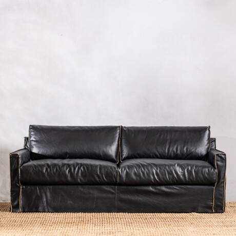 Sillón Cuero Noir 3 Cuerpos Negro U