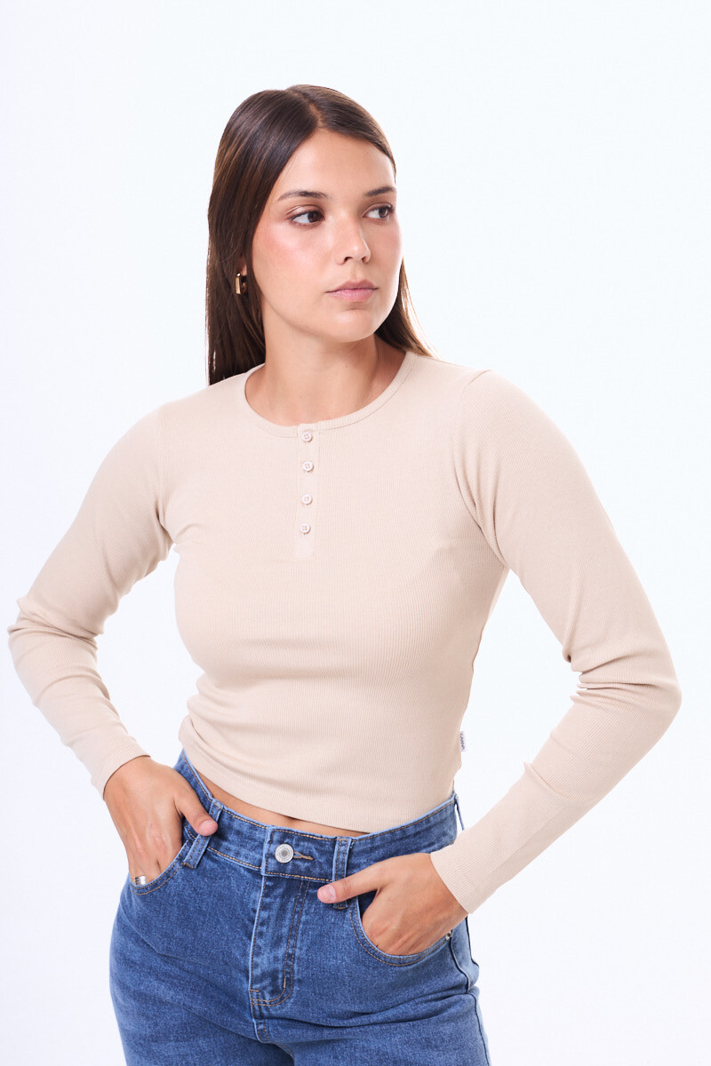 Remera manga larga Boreal - Beige 