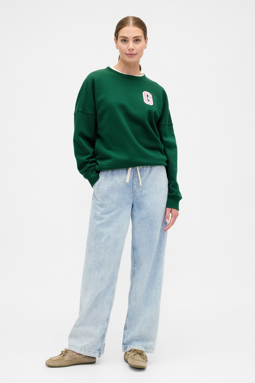 Buzo Deportivo Logo Gap Oversized Mujer Evergreen Glamour