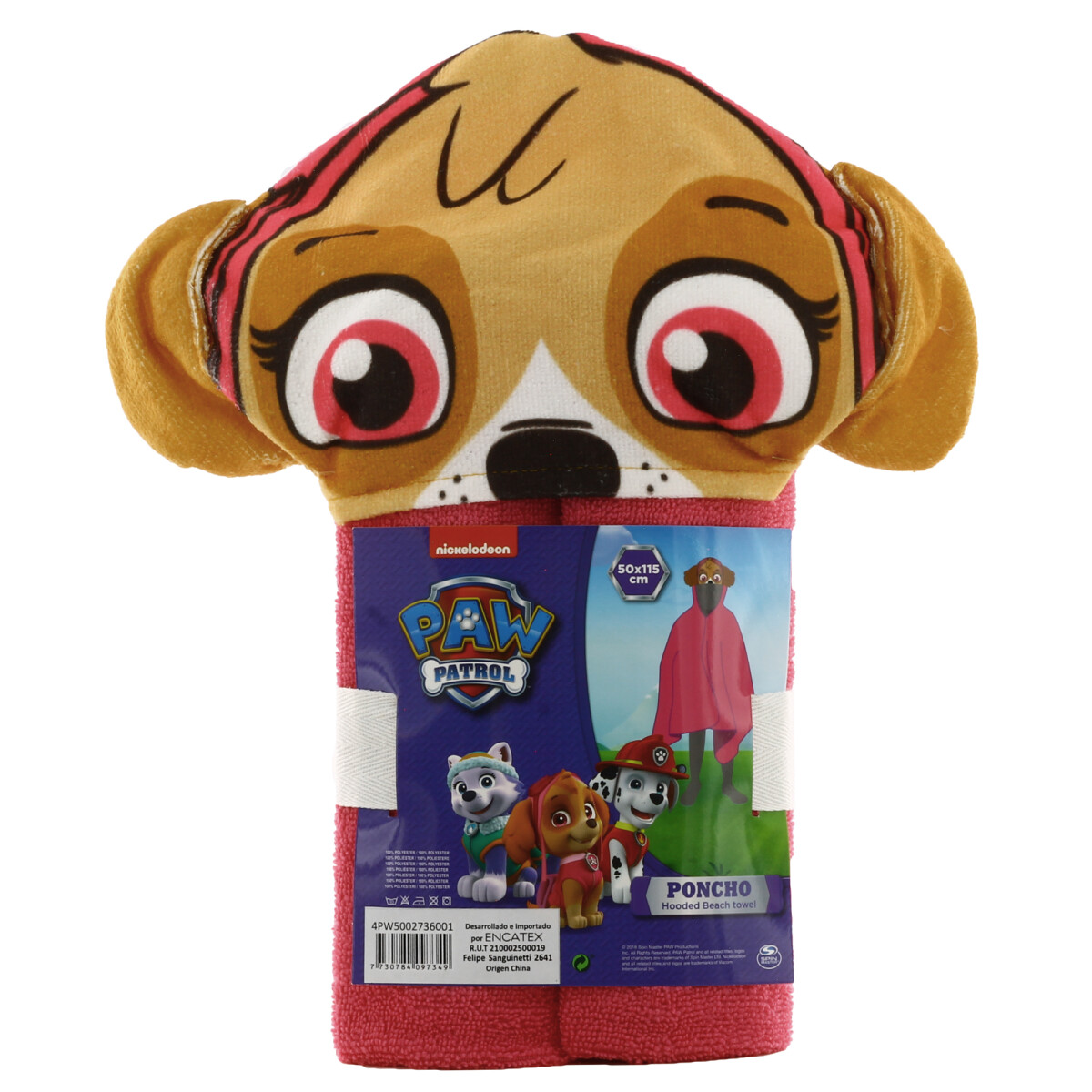 Buzo de Niños Disney Toalla c/capucha Paw Patrol - Fucsia - Marrón Camel 