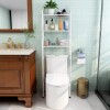 Estante mueble organizador sobre inodoro blanco