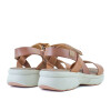 Sandalias Country Tira Ancha Con Velcro de Mujer - 24202 Marron Oscuro-naranja