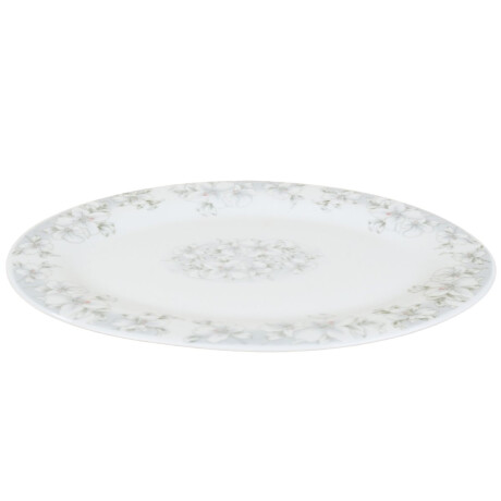 Plato oval ceramica blanca con diseño Plato oval ceramica blanca con diseño