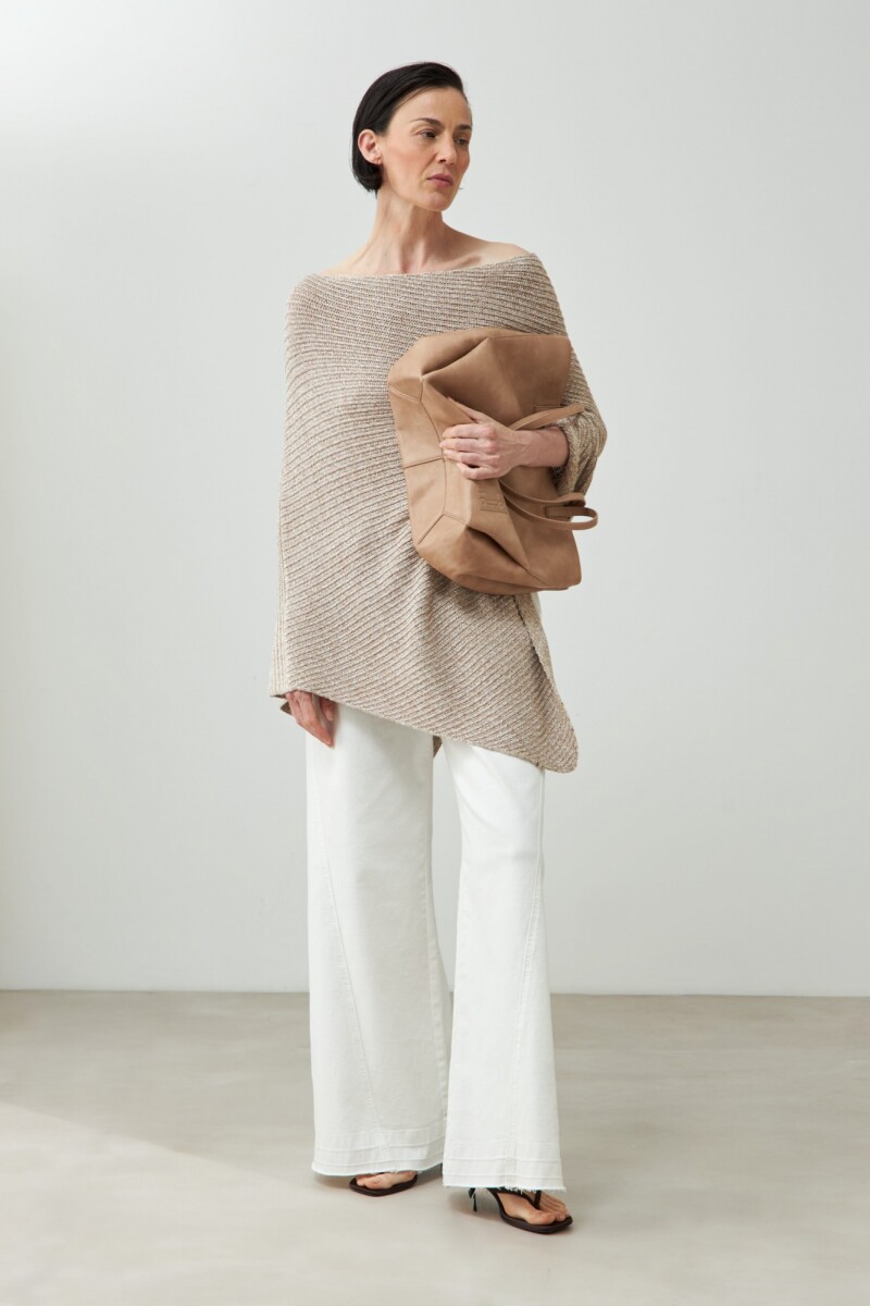 Capa tejida irregular - tostado 