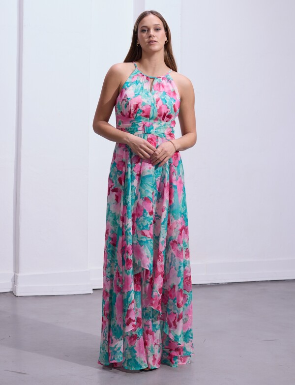 Vestido Noche Maxi MULTI/ROSA